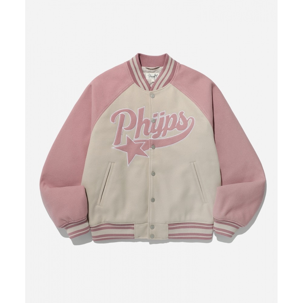 体育部ファイプス スターテールバーシティジャケット VTG ピンク