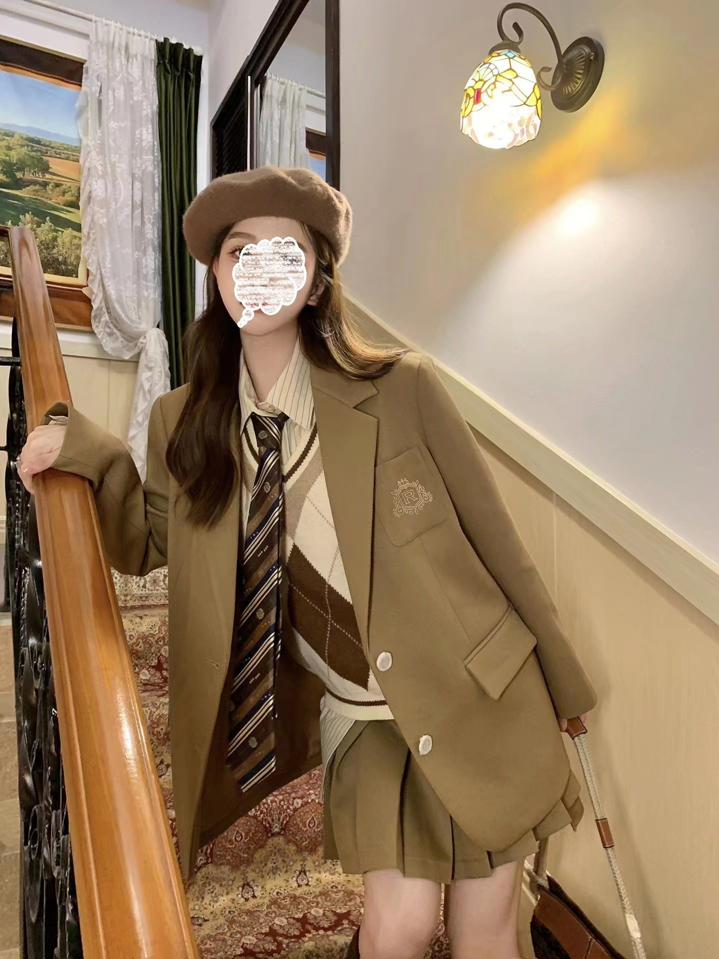 おしゃれなアカデミア風スーツ 高級感のある学生JK制服4点セット