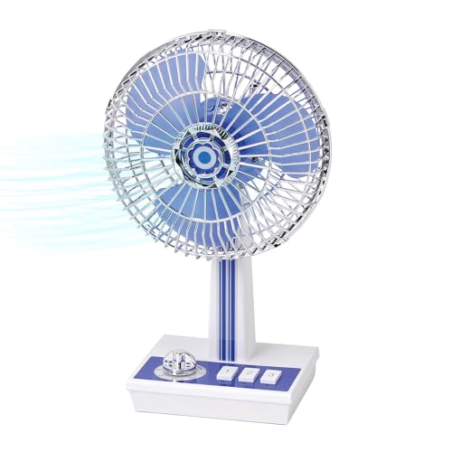 SPICE OF LIFE(スパイス) レトロファン 卓上扇風機 ブルー 風量3段階 首振り タイマー USB充電式 TTST2450BL