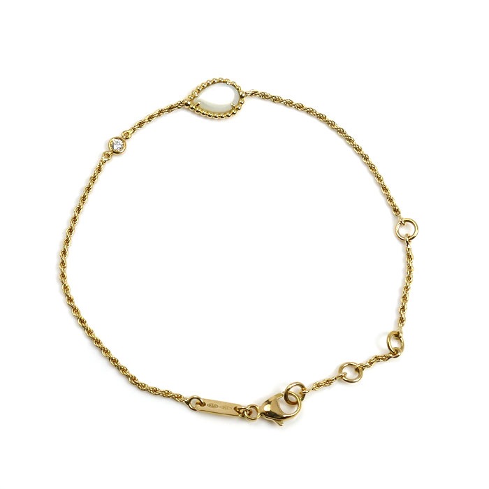 Boucheron ブシュロン K18YG イエローゴールド セルパンボエム エクストラスモール ブレスレット JBT00808 シェル ダイヤモンド 2.5g 17.5cm レディース 中古 美品