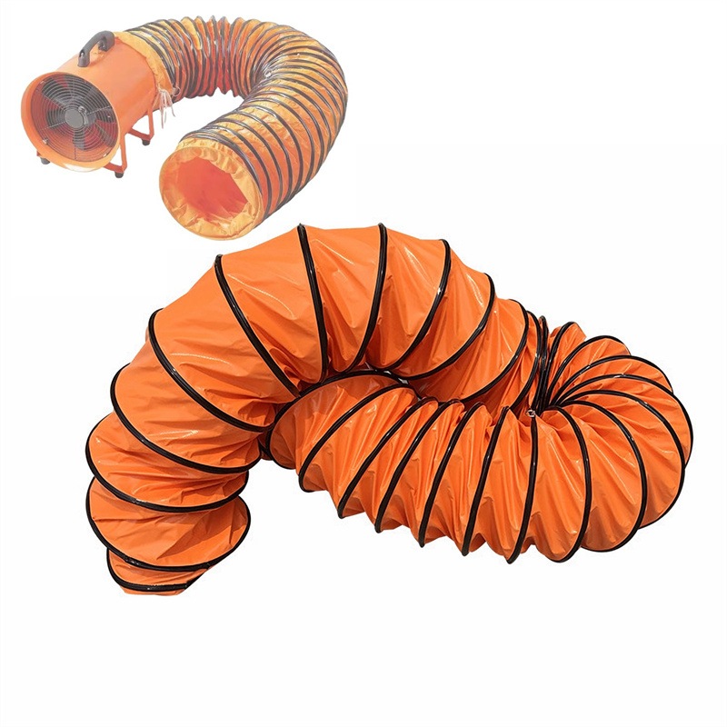 ダクトホース フレキシブル 5m 超長型 送排風機用ダクトホース 防水 耐熱 -15℃-80℃ 低騒音 伸縮自在 PVC排気ホース 換気パイプ ダクト延長に使用 農場 空港 倉庫用