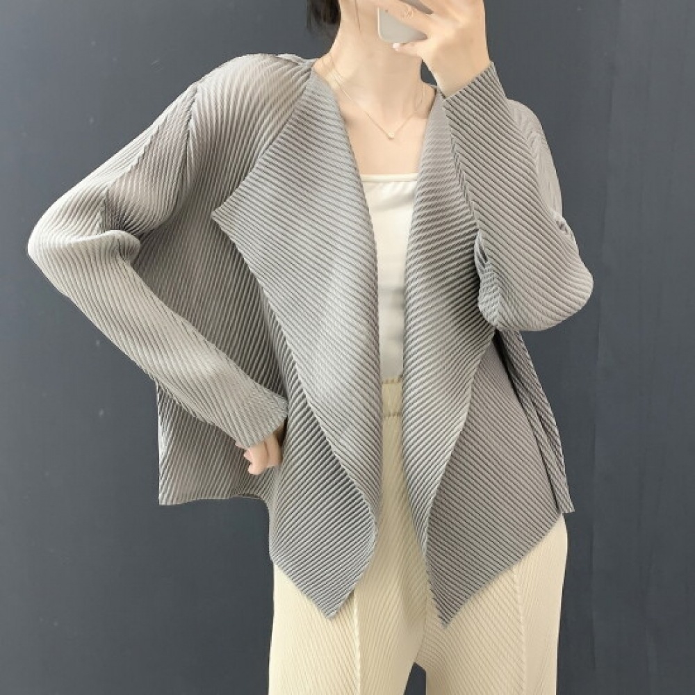 フララ レディース プリーツフォールディングカラー ジャケット NK-F88L