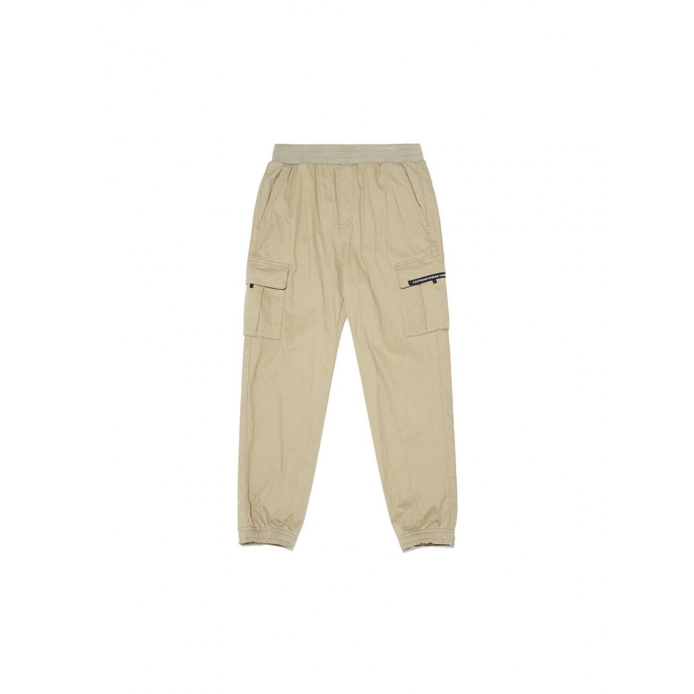 コダックアパレルエッセンシャルウーブンデボンディング起毛スリムカーゴジョガーパンツベイジ