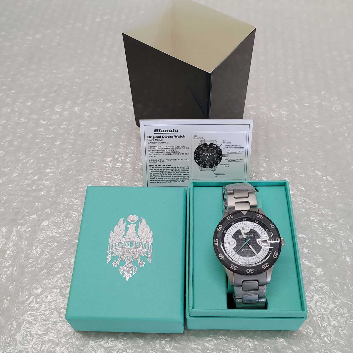 【中古・未使用品】ビアンキ BIANCHI SCUBA TX シルバー ホワイト 時計 ダイバーズウオッチ型腕時計 JP203ZOTWA メンズ 9,000円