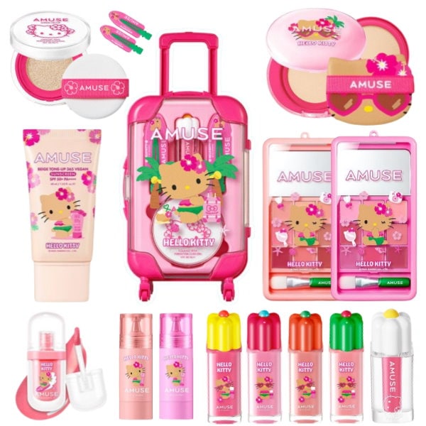 日焼けキティ×Amuseコラボ6点セット＋2枚目はおまけ付きになります! Qoo10] アミューズ 【日焼けキティコラボ】クイックメイク ミ