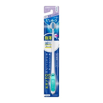 他サイト： ピュオーラ ハブラシ 薄型 コンパクト やわらかめ 1本 (色は選べません)の商品画像