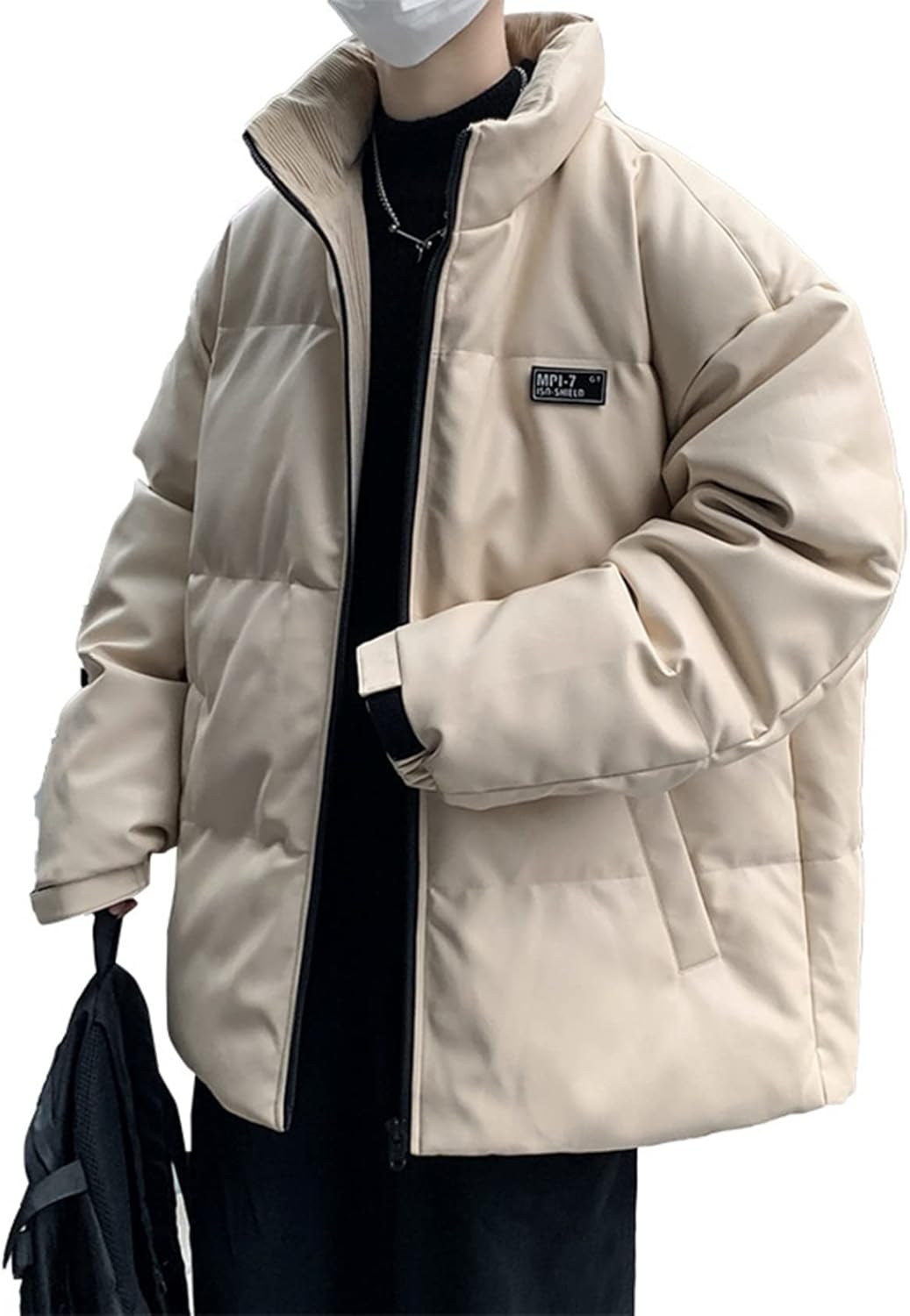 革ジャン 綿服 中綿ジャケット 冬用 メンズ ダウンコットン レザージャケット 厚手 防寒着 スタンドカラー 中綿入り 保温 ライダース 大きいサイズ カジュアル 普段着 通勤 通