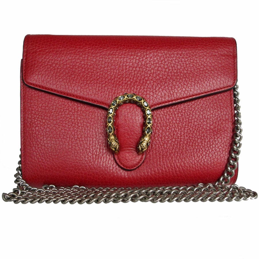 グッチ GUCCI チェーンウォレット デュオニュソス レザー レッド レディース 401231 k0009