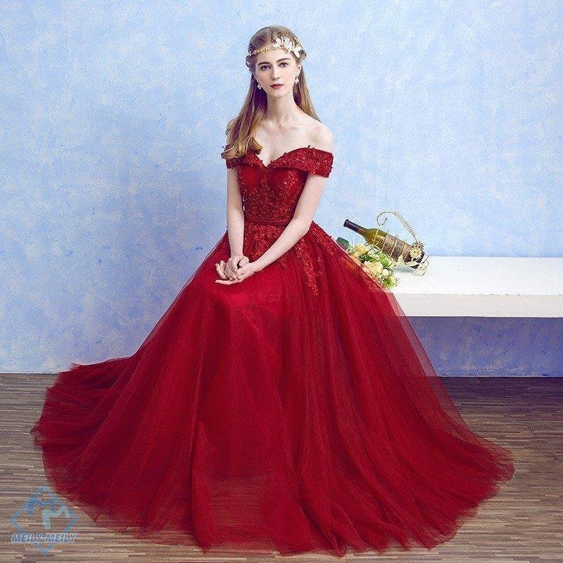 ロングドレス 演奏会 カラードレス 赤 イブニングドレス 花嫁 パーティードレス 結婚式 二次会 カ