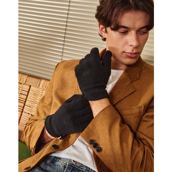 [25FW] [25FW 新商品][メンズ手袋] ネイビーフリース無地手袋 DCGV5F815N3