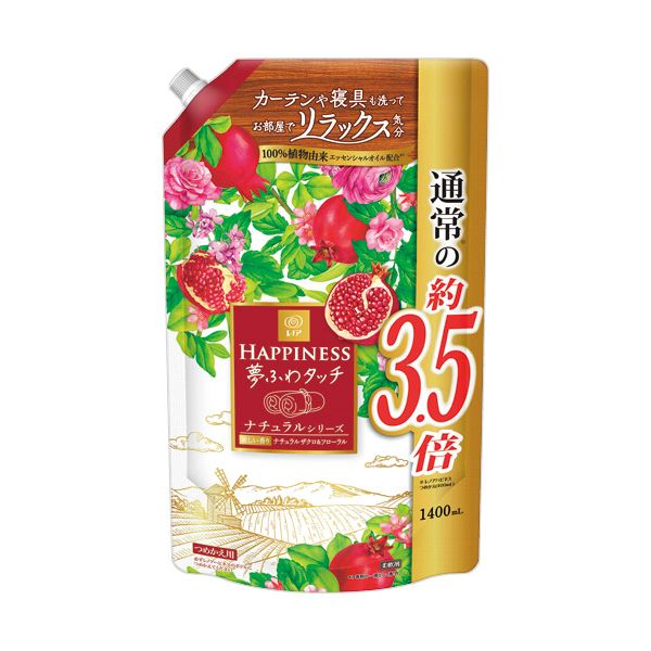 （まとめ） P＆Gレノアハピネス 夢ふわタッチ ナチュラルザクロ＆フローラル 詰替用 超特大サイズ 1400ml 1パック [x5セット]