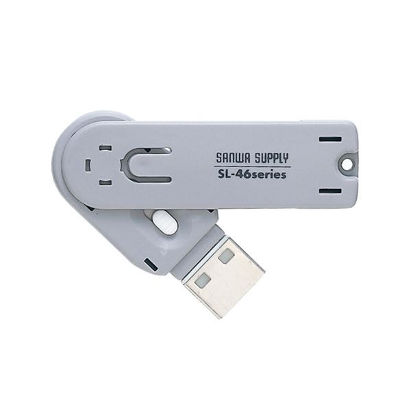 （まとめ）サンワサプライUSBコネクタ取付けセキュリティ ホワイト SL-46-W 1個(×2セット)