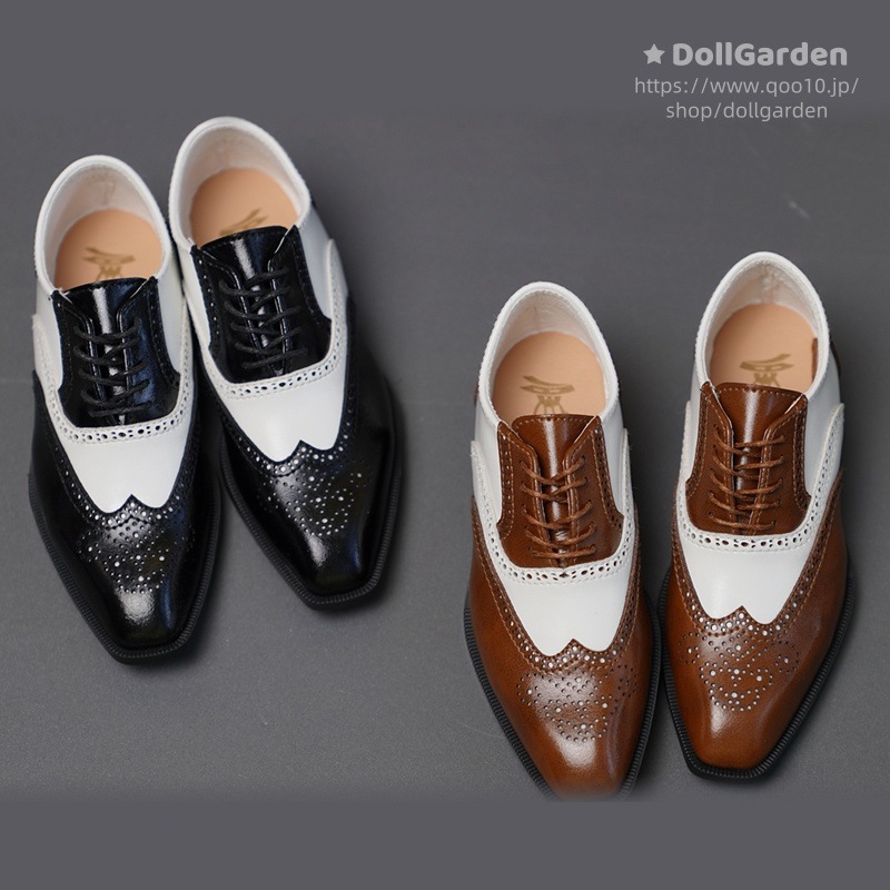 ドール靴 BJD 70cm 75cm ブラック ブラウン 配色 ドールシューズ ID75/70cm級球体関節人形用お靴 革靴
