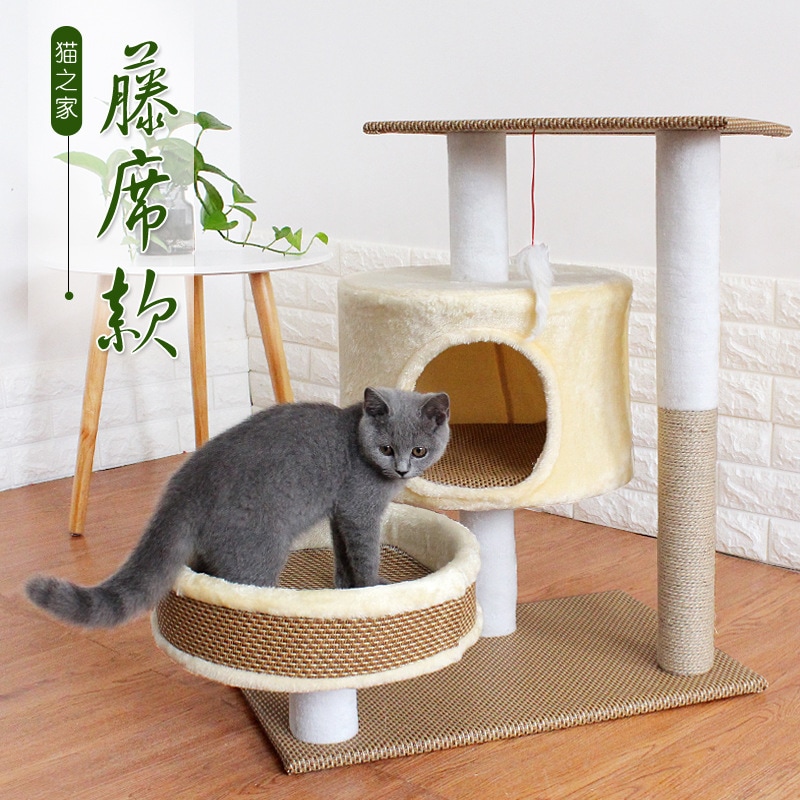 オールシーズン使える実用的で面白い猫登りフレームキャットツリー猫バー麻縄サポート猫爪とぎ支柱大小猫おもちゃ