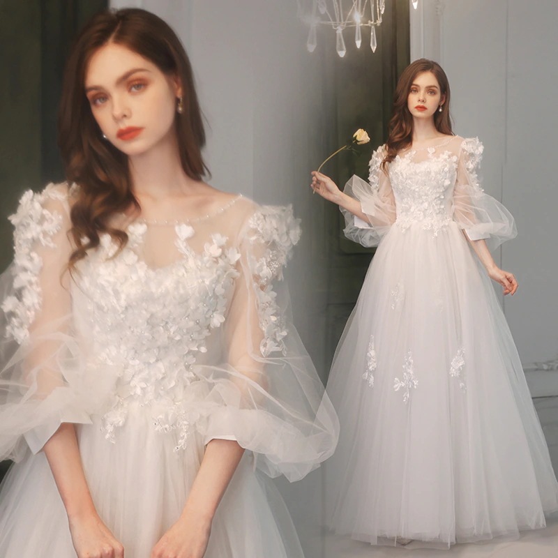 韓国ファッション ウェディングドレスタキシード 二次会 パーティードレス 花嫁 海外挙式 お呼ばれドレス フォト 披露宴演奏会用ドレス 発表会 夢の花のフランス宮廷振り袖プリンセスのウェディングドレス
