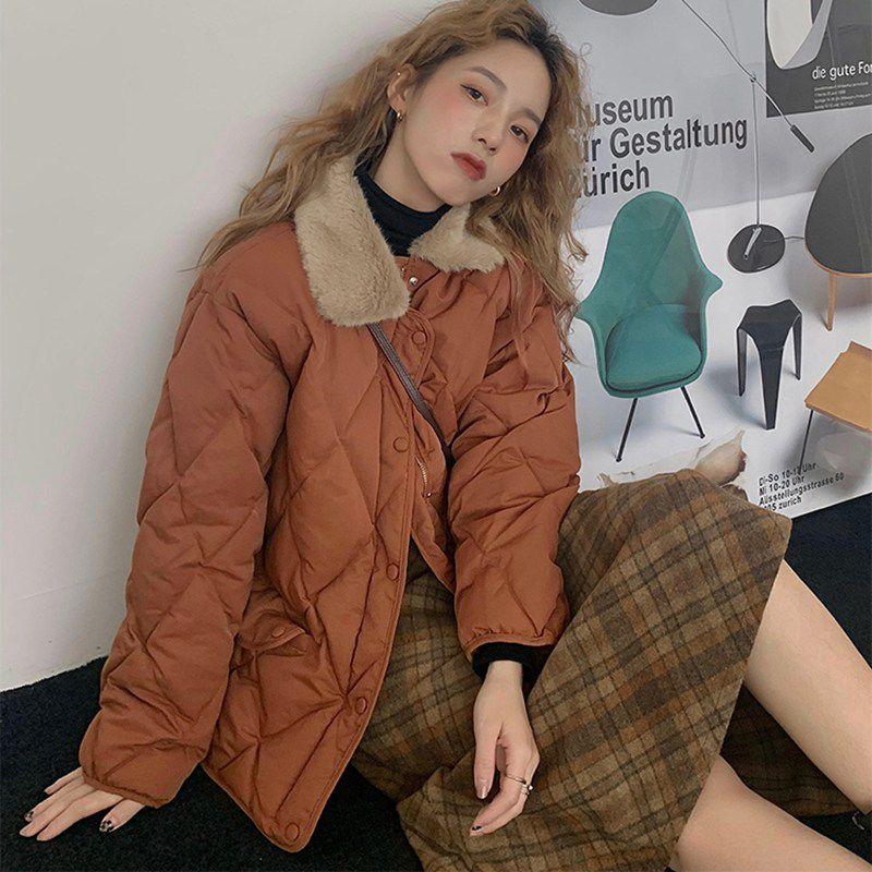冬中綿ジャケット 韓国ファッション 冬アウター レディース 裏起毛 厚手 中綿コート可愛い通勤通学 暖かい 防寒コート カジュアル百掛け 冬ダウンジャケット