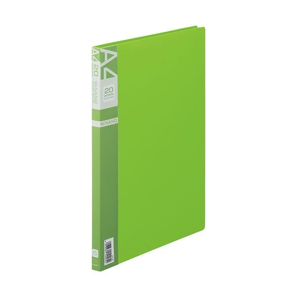 （まとめ）ライオン事務器 クリアーブックMINANO(ミナノ) A4タテ 20ポケット 背幅14mm グリーン CR-20M 1冊 (×10セット)