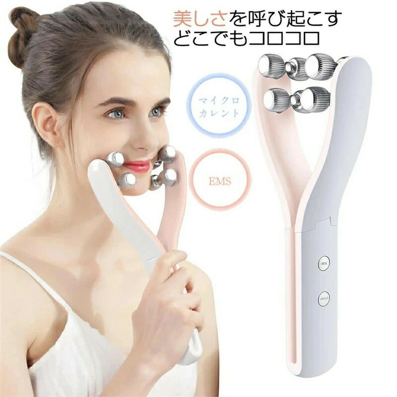 お客様感謝還元セールス母の日 早割 美顔ローラー マイクロカレント 美顔器 小顔ローラー EMS 全身用 男女兼用 フェイスローラー 2モード 3段階レベル Vライン 表情筋 顔筋トレ 引き上げ フェ
