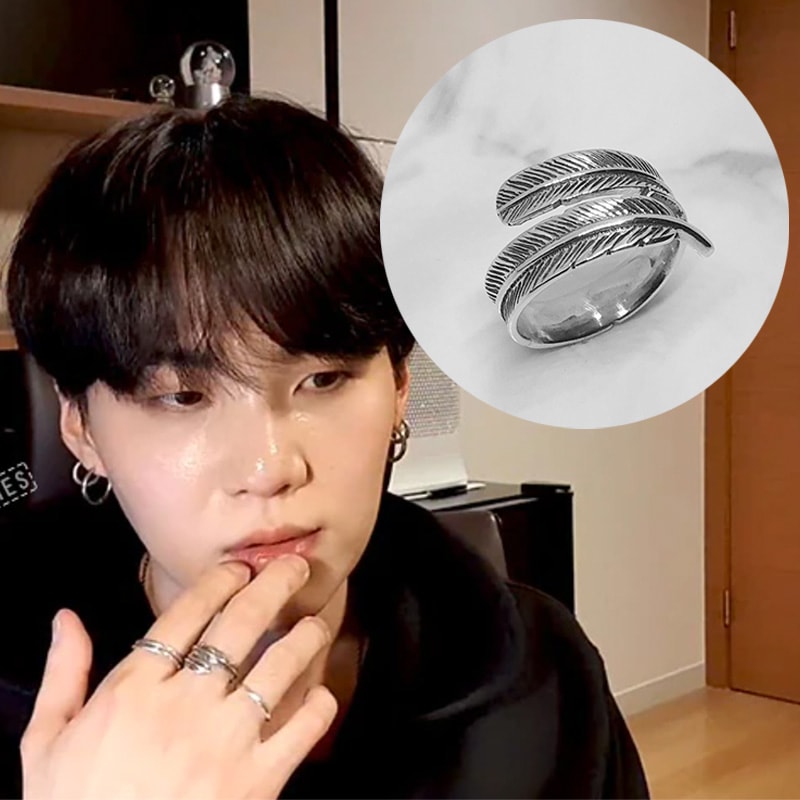 BTS SUGA 着用/Feather of Angel Ring/韓国ストリートファッション