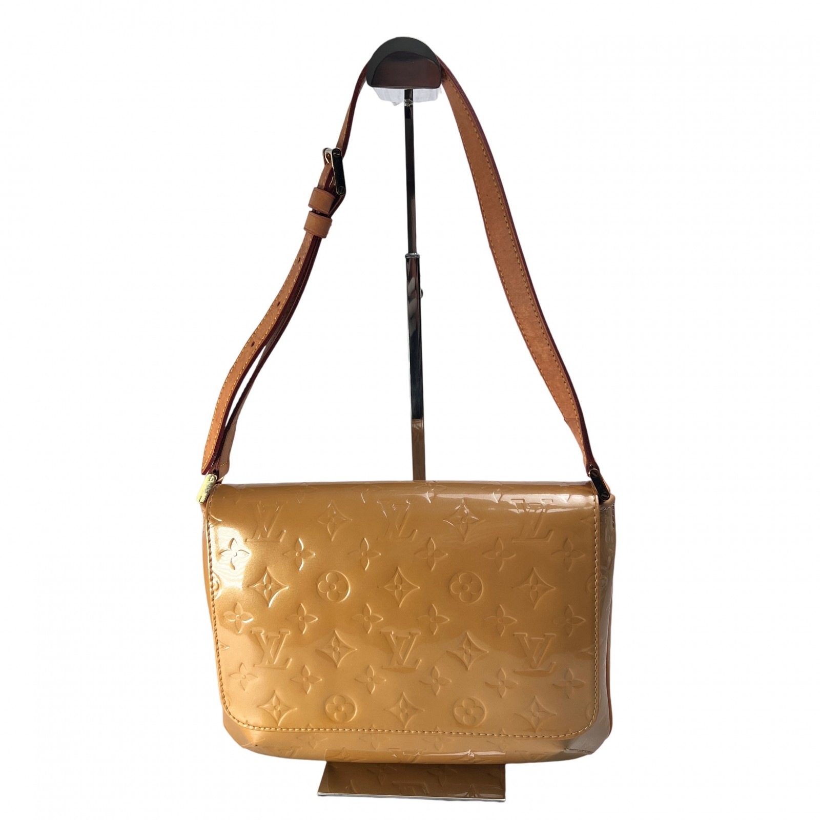 LOUIS VUITTON ヴィトン ヴェルニ トンプソン エナメル／パテントレザー ショルダーバッグ イエロー A-13721