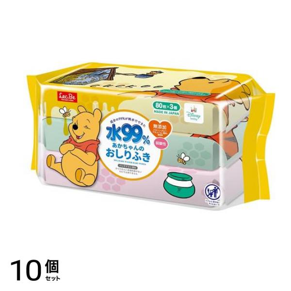 レック 水99%あかちゃんのおしりふき ディズニー くまのプーさん 80枚× 3個パック 10個セット