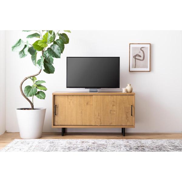 テレビ台 ローボード ラック 棚 おしゃれ ナチュラルモダン レトロ 木目 扉付き 幅110cm