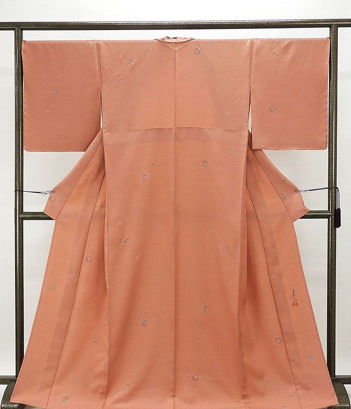 単衣 小紋 新品仕立済 正絹 染色作家 浅井青仁作 身丈166cm 裄丈68cm 小難あり 小紋 新品 仕立て上がり 着物 wc1186