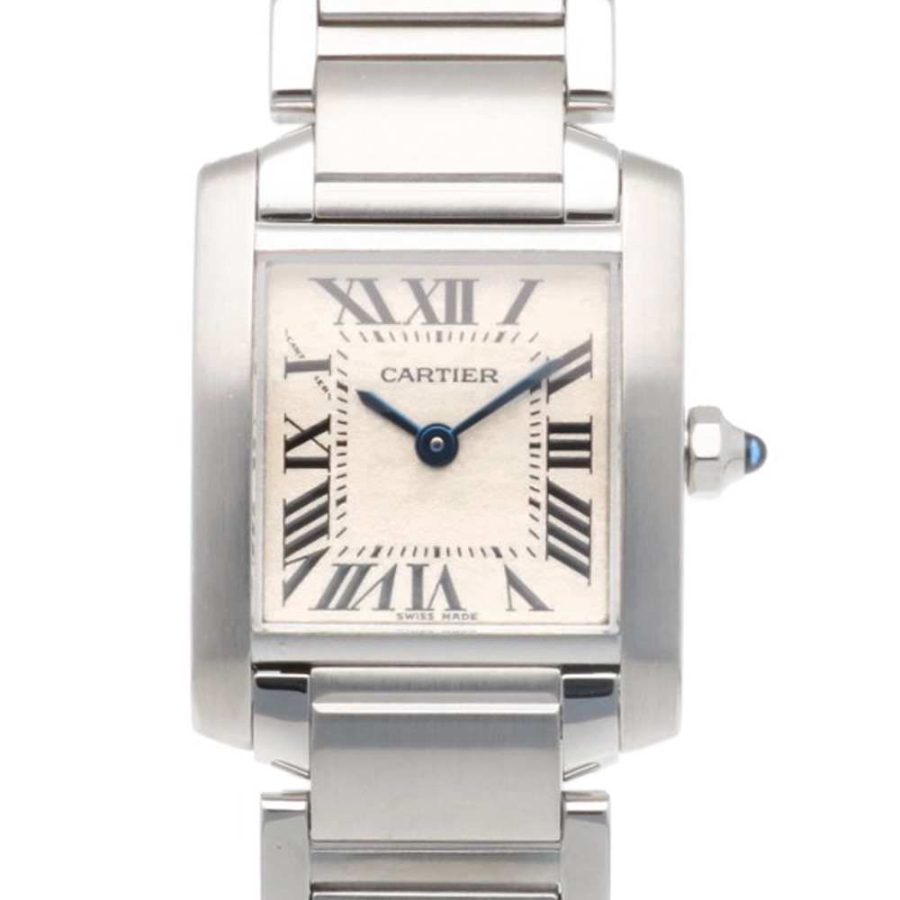 カルティエ タンクフランセーズ SM 腕時計 ステンレススチール 2384 クオーツ 1年保証 CARTIER 中古