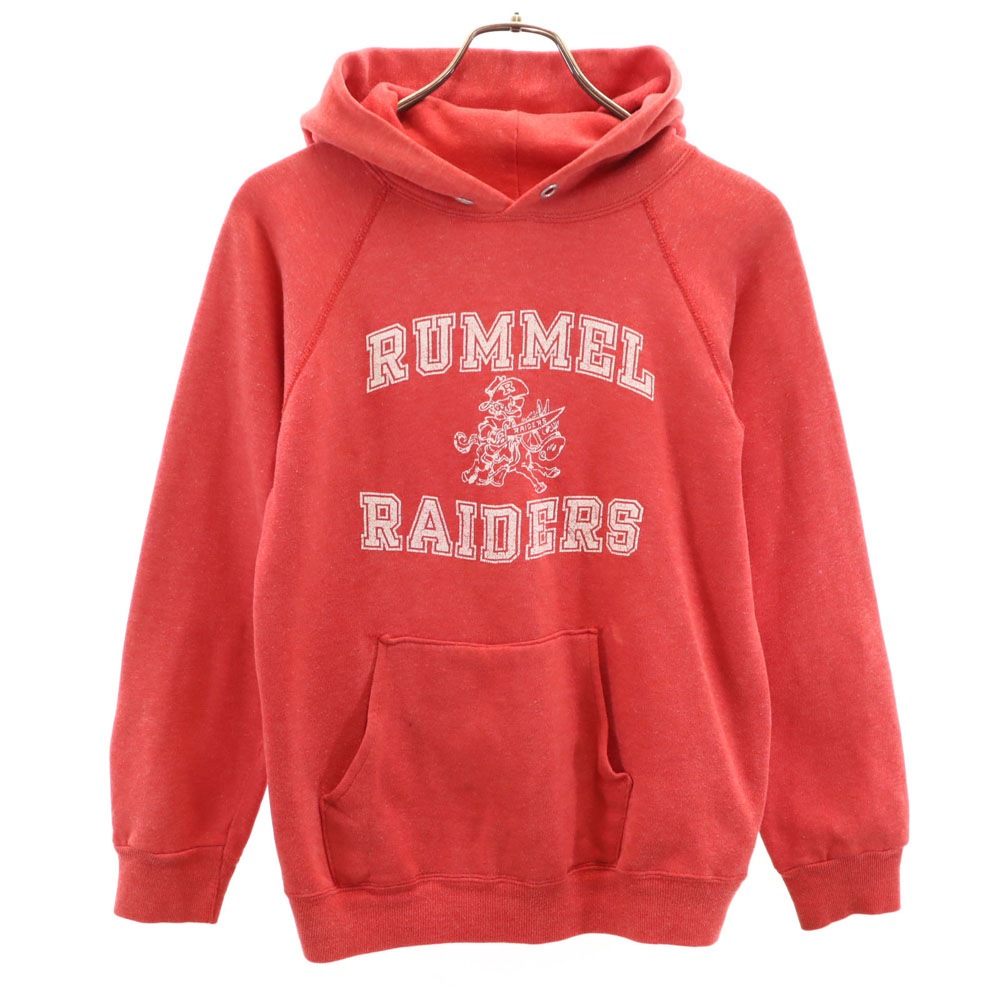 80s USA製 トリコタグ ヴィンテージ 長袖 スウェットパーカー M レッド系 レディース