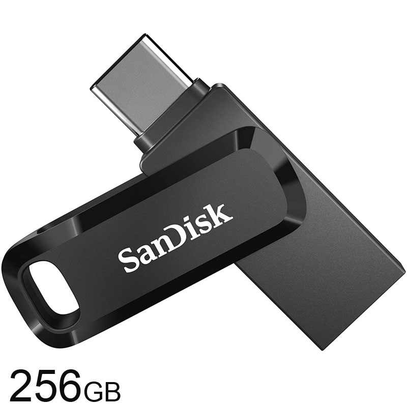 USBメモリ 256GB USB3.2 Gen1 -A/Type-C 両コネクタ搭載 R:400MB/s 回転式 SDDDC3-256G-G46 海外パッケージ