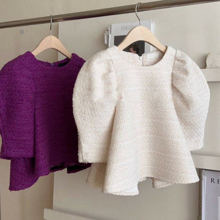 2color サマーツイード パワーショルダー プルオーバー レディース 女性 トップス 20223春 夏 春夏 半袖 長め フレア パワショル カジュアル きれいめ かわいい 大人 キレカジ オフィ 4,933円