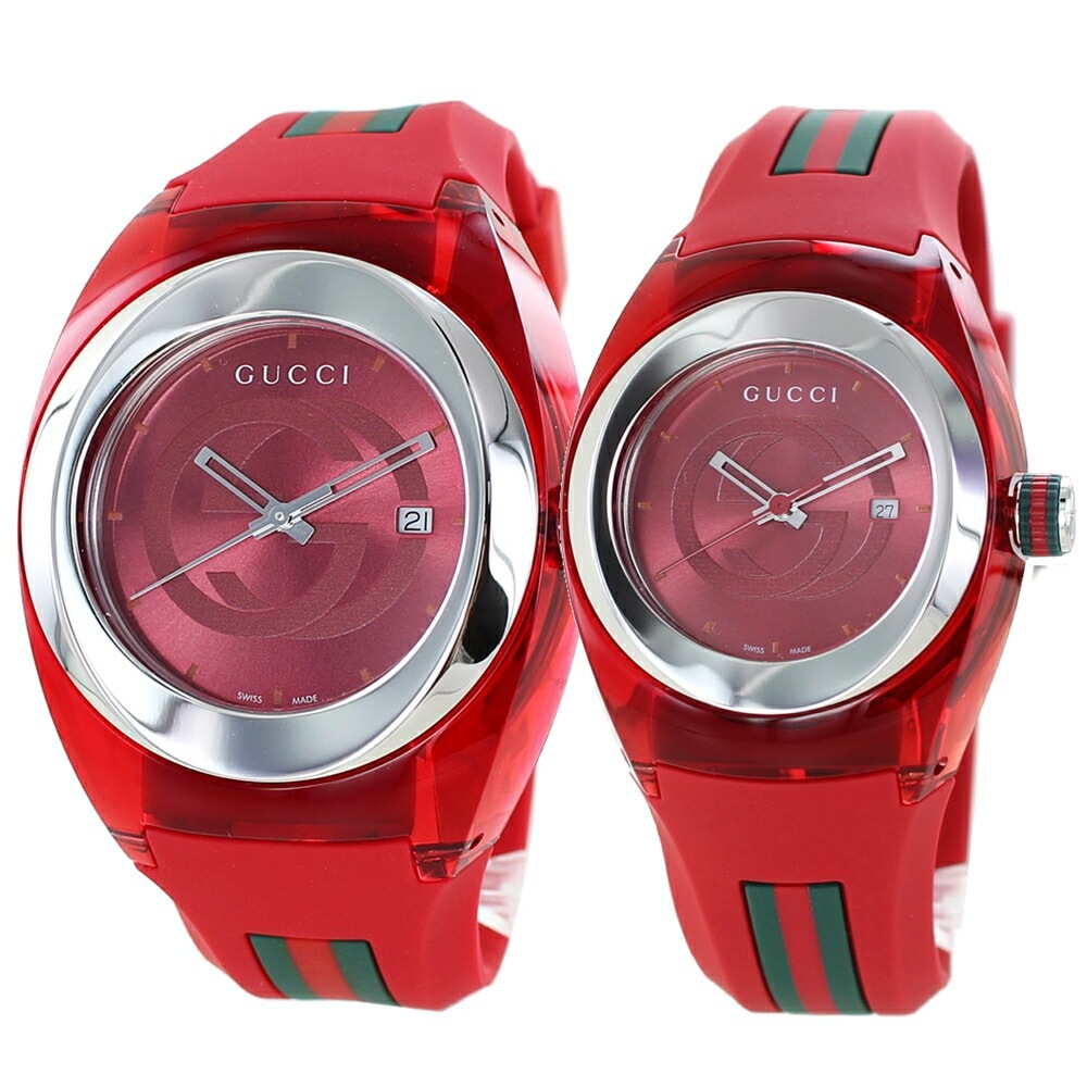 婚約 ギフト 贈り物 ペアウォッチ グッチ 腕時計 手表 結婚祝い 結婚記念日 プレゼント メンズ レディース SYNC シンク ラバー 夫婦 高級 時計 GUCCI カップル ペア ya137103
