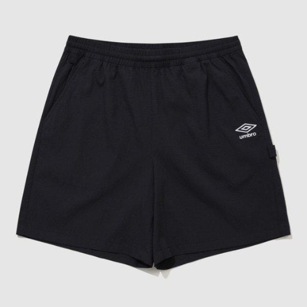 M ショーツ LQC UQ223CHP63-BLK シアサッカー 4.5部丈ショーツ / ブラック