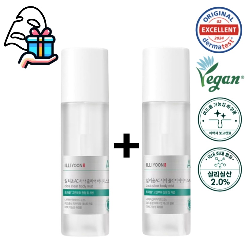 【NEW/1+1】 シカアクネクリアボディミスト 200ml*2/肌のニキビ軽減/1週間で効果実感/新商品/オリーブヤング/オリーブヤング公式/スキンケア/韓国コスメ/敏感肌/トラブルケア/ニキビ