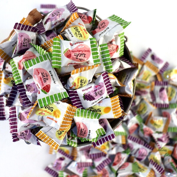 EZ3-マッコウル フルーツ味総合キャンディー4kgX2/大容量業務用小分け用クッキーキャンディー乾パン