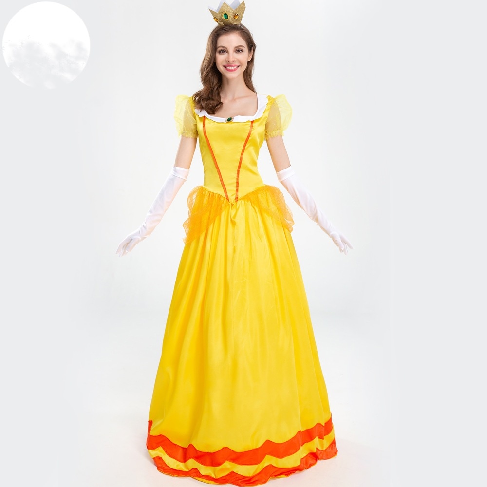 ハロウィン新プリンセスピンク価格ステージドレスイエローパーティークイーンドレスコスチューム