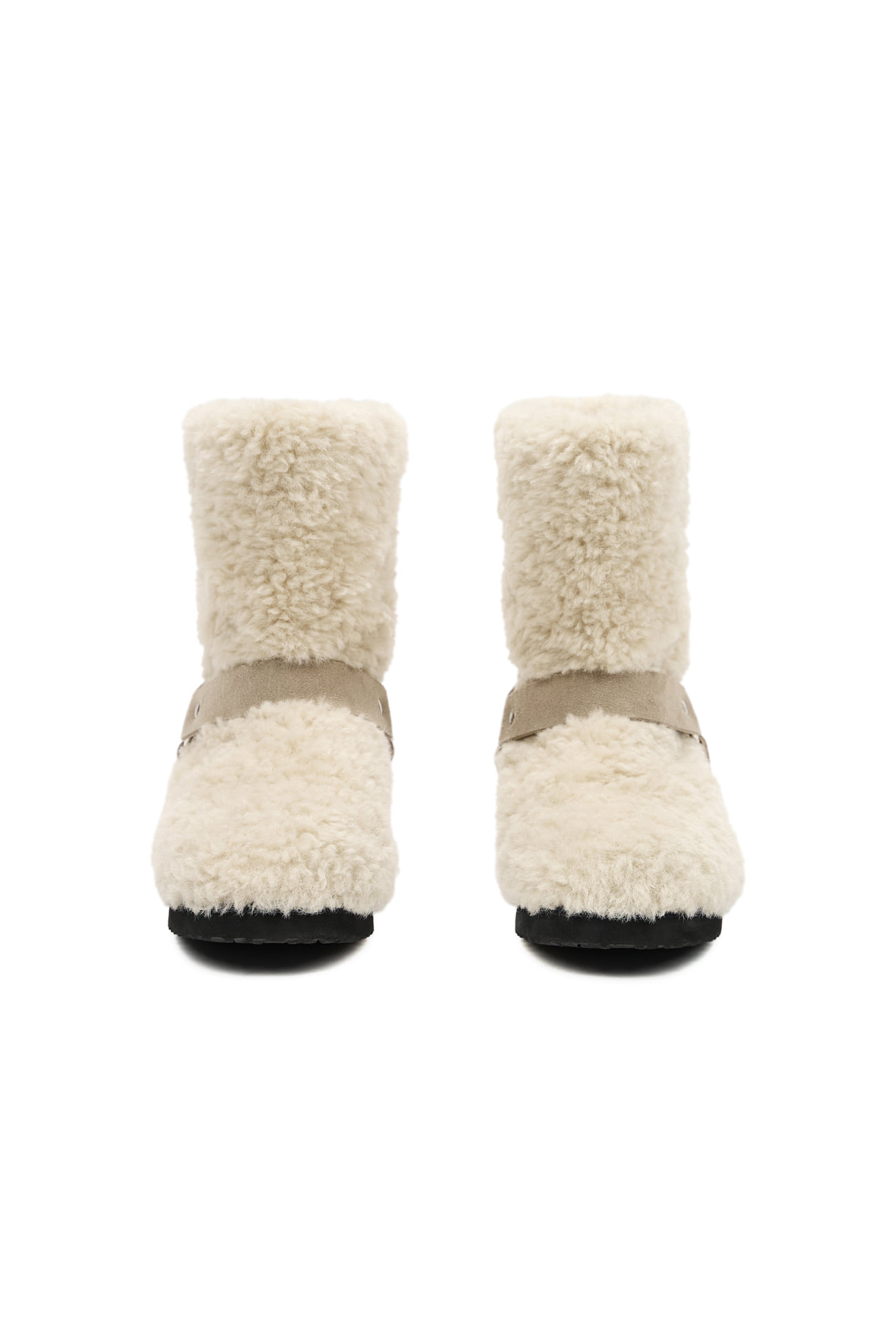 【DEINET】 POM POM FUR BOOTS : BEIGE