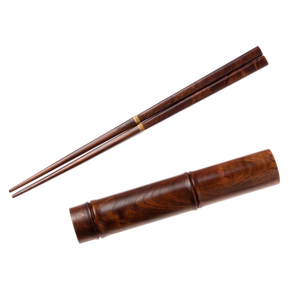 銘木つなぎ箸　銘木ケース　欅（けやき）　京都・美山　銘木工芸　山匠 with Works of precious wood