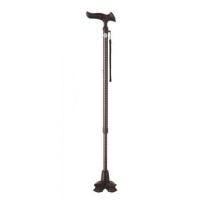 フジホーム ステッキ 杖 かるがもオム 4点DX伸縮S.M兼用 千鳥格子 WB3842