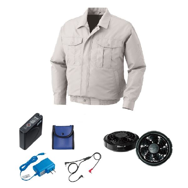 KU90540 空調服 ポリエステル製 FAN2300B/LISUPER1セット シルバー M