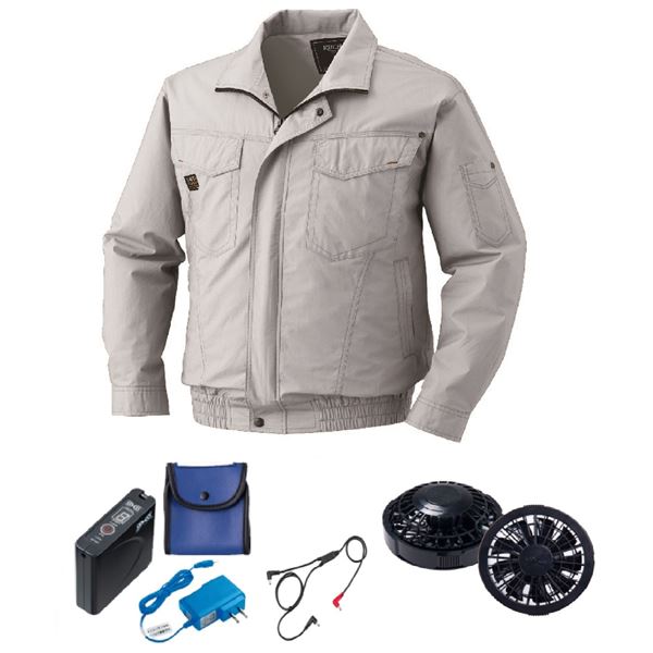 KU91400 空調服 綿薄手 タチエリ FAN2200B/LISUPER1 シルバー 4L