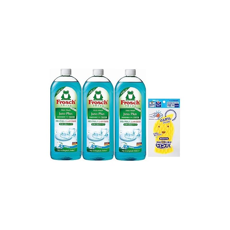 フロッシュ 食器用洗剤 重曹プラス 750ml3本 ズビズバスポンジ付き