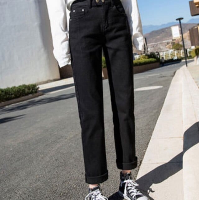 ボトムス パンツ レディース デニム ハイウエスト かわいい 大人可愛い かっこいい ラフ ルーズ シンプル カジュアル 大人 おしゃれ お洒落 デート 普段使い ホワイト アプリコット ブラック