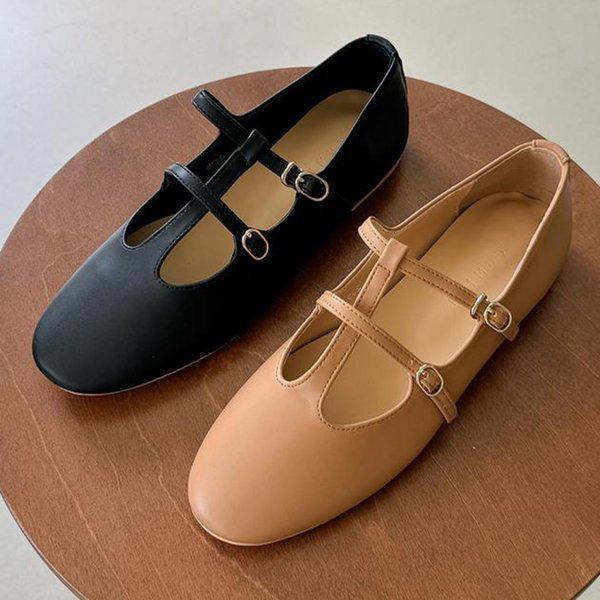女性バレリーナフラットシューズ メリージェーンパンプス