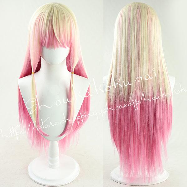 コスプレウィッグ バーチャルYouTuber Vtuber 風 ホロライブ5期生 桃鈴ねね かつら WIG 耐熱 cosplay 仮装 変装 コスチューム-198