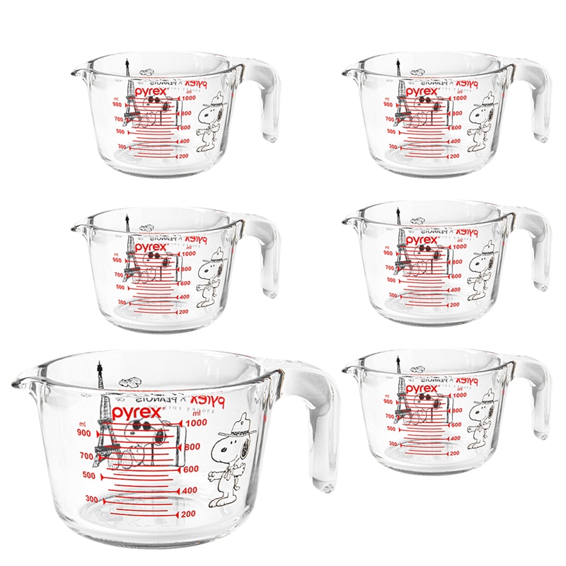 パイレックス スヌーピー 計量カップ 1000ml x 6個
