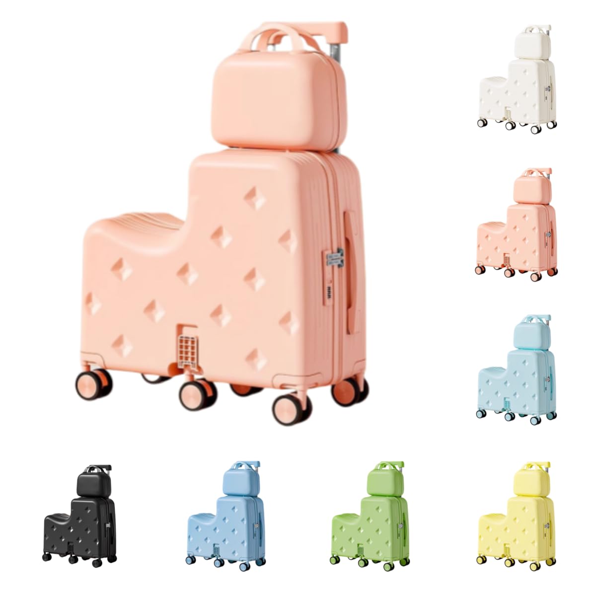 [Gtzbciv] 子供が乗れるキャリーケース 乗れるスーツケース 子供用キャリーケース 子母箱設計 6 輪自在キャスター 乗って滑走可能 子連れ旅行お出かけに最適 18/20 インチ選べる ABS