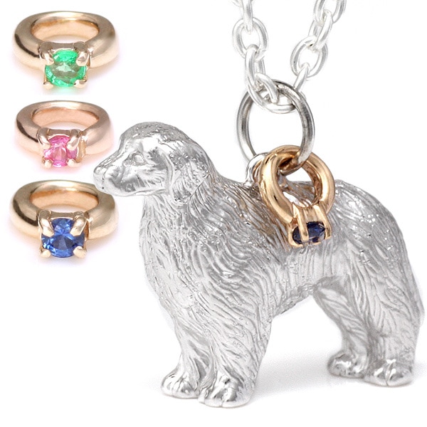 SV K10 誕生石 ゴールデンレトリバー ネックレス 犬 楽ギフ_包装