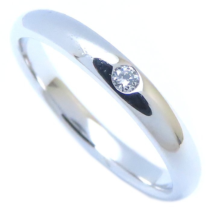 ラウンドカット マリッジ リング 1Pダイヤモンド 17.5号 WBDPRDBZ3MM Pt950プラチナ/293517【中古】