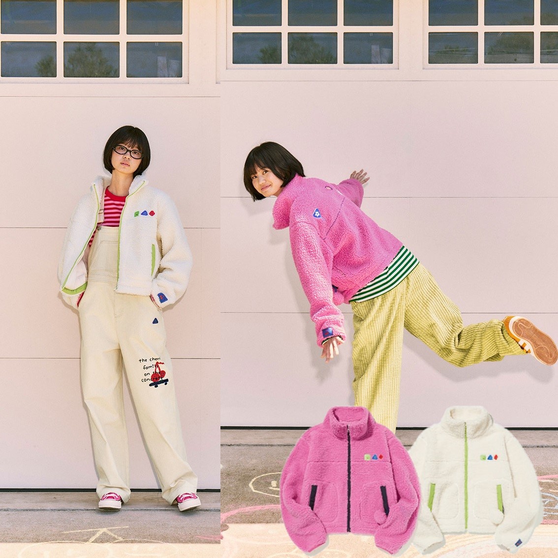 MISAKIコラボレーションKAWAI FLEECE MIX PATCH STADIUM JACKET [2色]